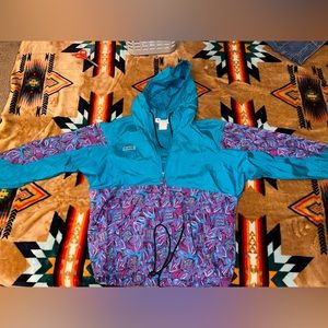 80s print Columbia windbreaker